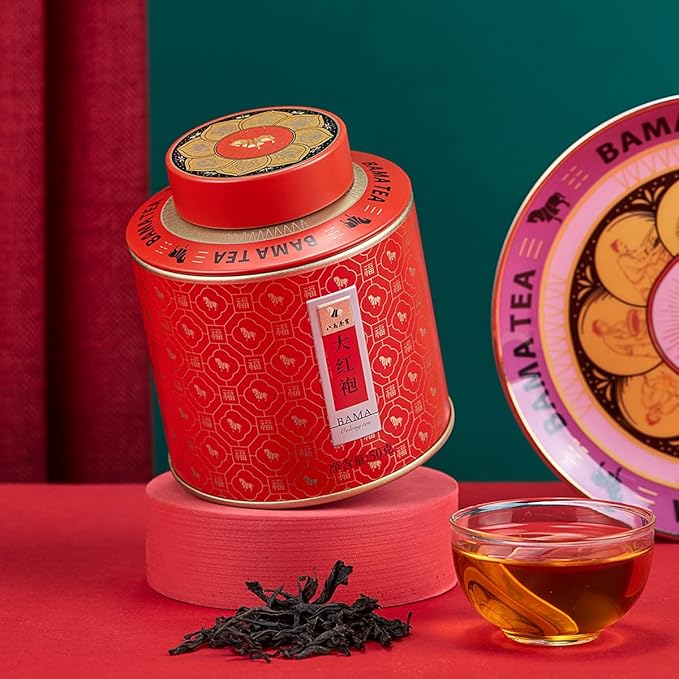 BAMATEA Premium Da Hong Pao Oolong Tea Loose Leaf - Fujian Wuyi Rock Oolong Tea Dahongpao Big Red Robe - High Mountain Chinese Tea 1.76oz (50g)