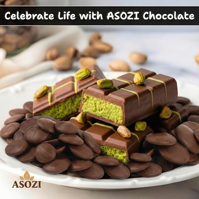 ASOZI Milk Chocolate Melting Wafers - 5 Pound Premium Quality Melting Wafers Easy Melt Chocolate for Dubai Chocolate Bars Baking Candy Making &amp Confections