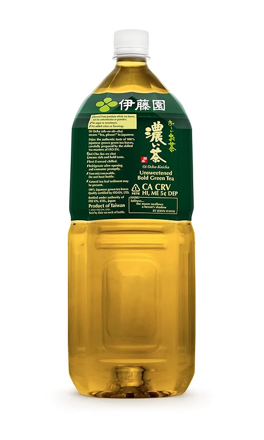 ITO EN Oi Ocha Unsweetened Bold Green Tea 2 Liter Bottle (Pack of 6) Unsweetened Zero Calories