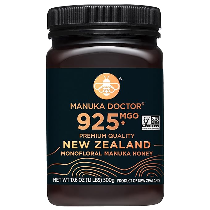 Manuka Doctor - MGO 925+ Manuka Honey Monofloral 100% Pure New Zealand Honey. Certified. Guaranteed. Raw. Non-GMO (17.6 oz)