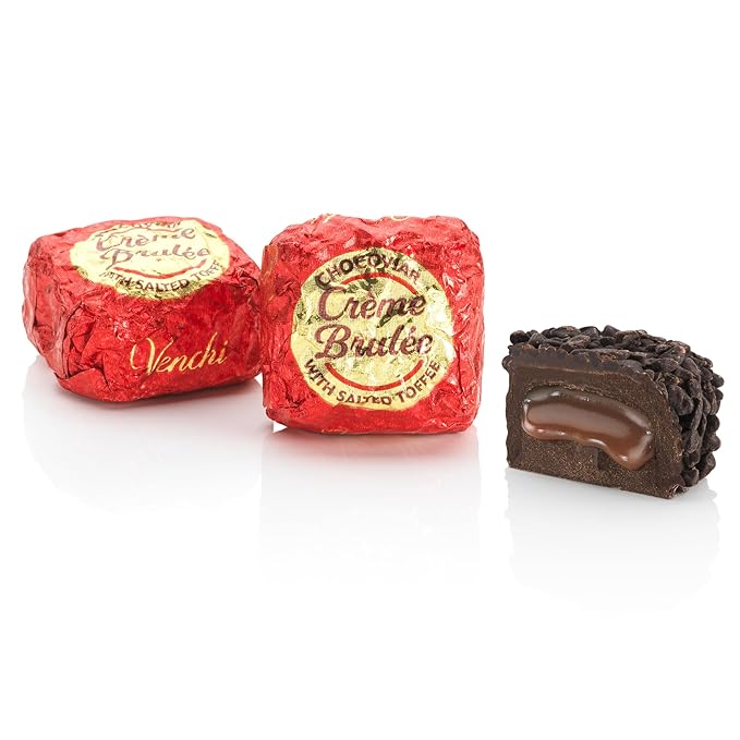 Venchi - Chocoviar Crème Brulée Chocolates Extra Dark Chocolate with Caramel Flavor Chocolate Candy Bulk Gluten Free 2.2 lb Bag