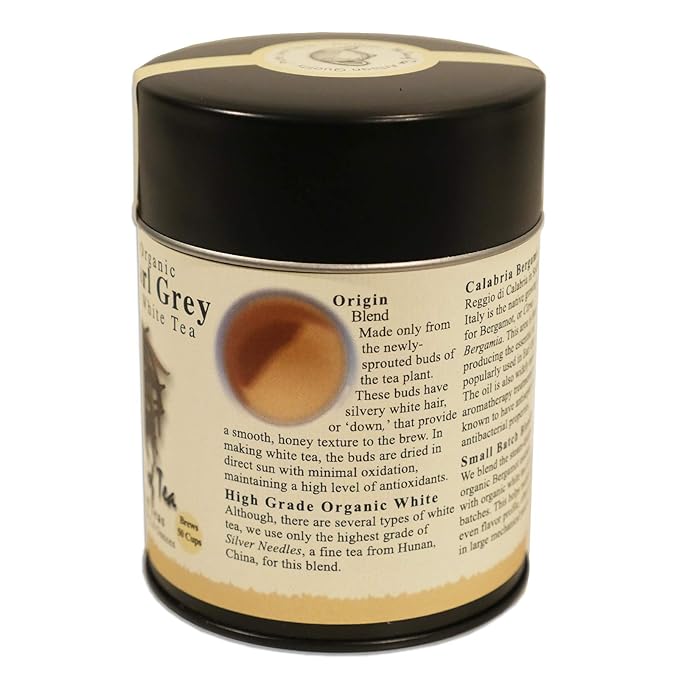 The Tao of Tea White Earl Grey Sun-Dried White Tea Loose Leaf 2-Ounce Tins (Pack of 2)