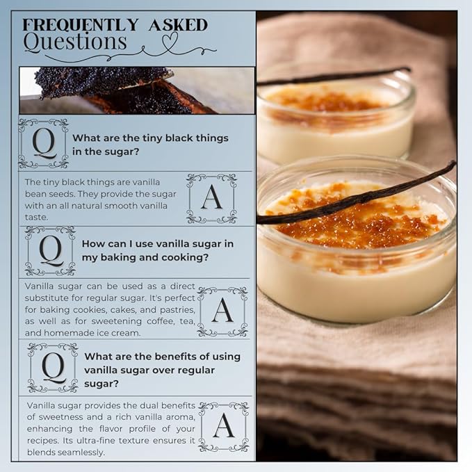 1.8 lbs Organic Madagascar Vanilla Ultra-fine Sugar | For Chefs Home Cooking Ice Cream Cocktails Cakes Crème Brulee &amp Dessert Making | non-GMO All-natural | 1 Pack 27 Oz