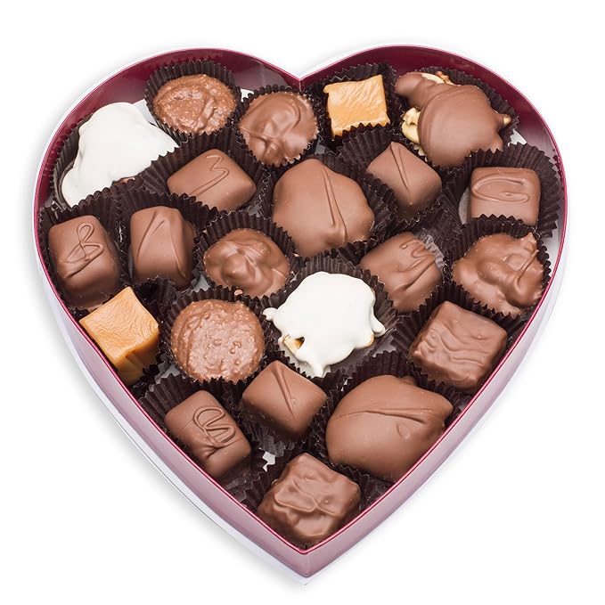 Mrs. Cavanaugh’s 1 lb. Nuts &amp Chews Milk Chocolate Heart Shaped Box