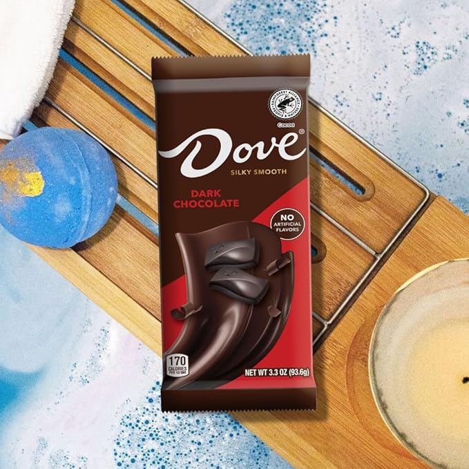 DOVE Dark Chocolate Bars 3.30-Ounce Full Size Candy Bars (Pack of 12)