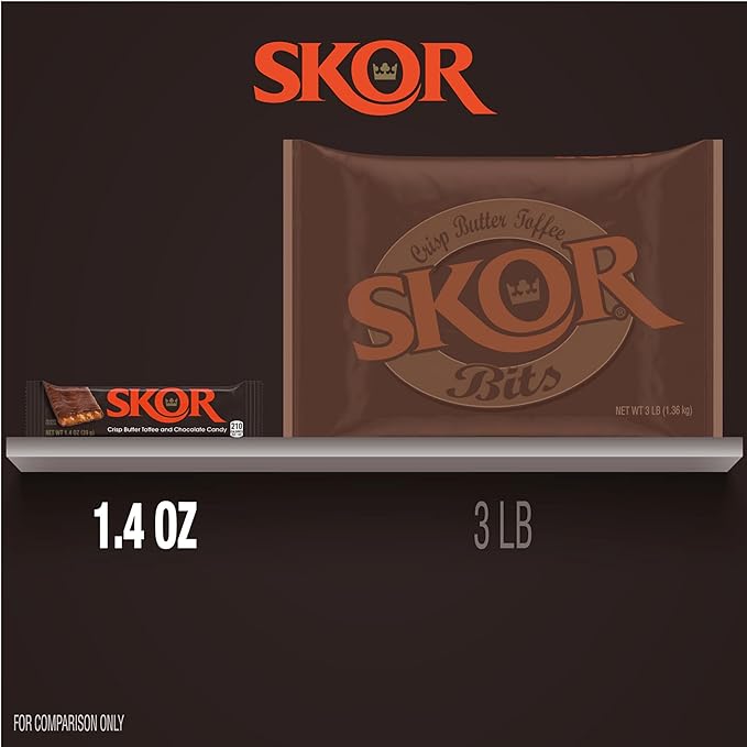 SKOR Crisp Butter Toffee and Chocolate Candy Bars 1.4 oz (18 Count)