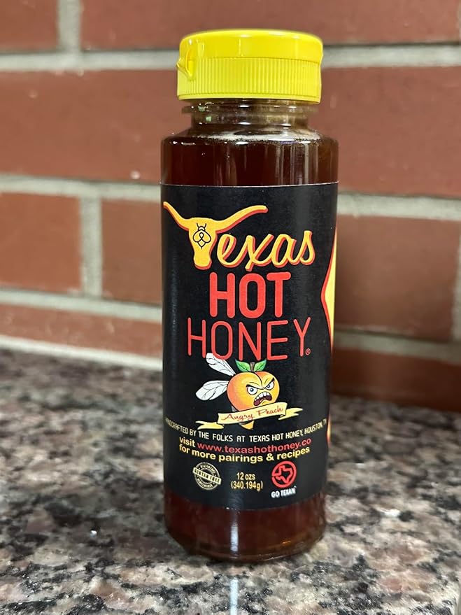 Texas Hot Honey – Duo: Roasted Hatch Green Chili + Angry Peach | 12 oz Bottles Pack of 2