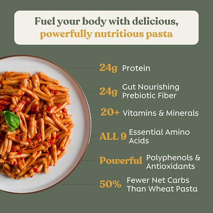 Chef’s Kiss Protein Mixed Case | 24g Protein High Fiber | Gluten Free Plant-Based Lower Carb Pasta Made from Lupins | No Fillers No Gums | Nutrient Dense High Protein | Non GMO | 4-pack (8oz)