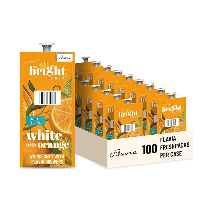 Flavia Bright Tea Co. White Tea with Orange Freshpacks works only with Flavia Brewers (Case of 100)