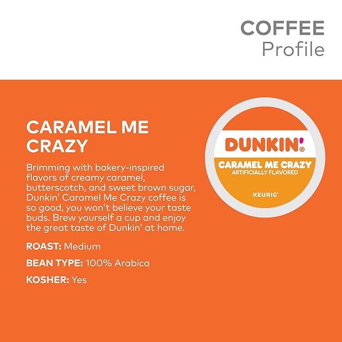 Dunkin' Bakery Series Caramel Coffee Cake Flavored Coffee 22 Keurig K-Cup Pods