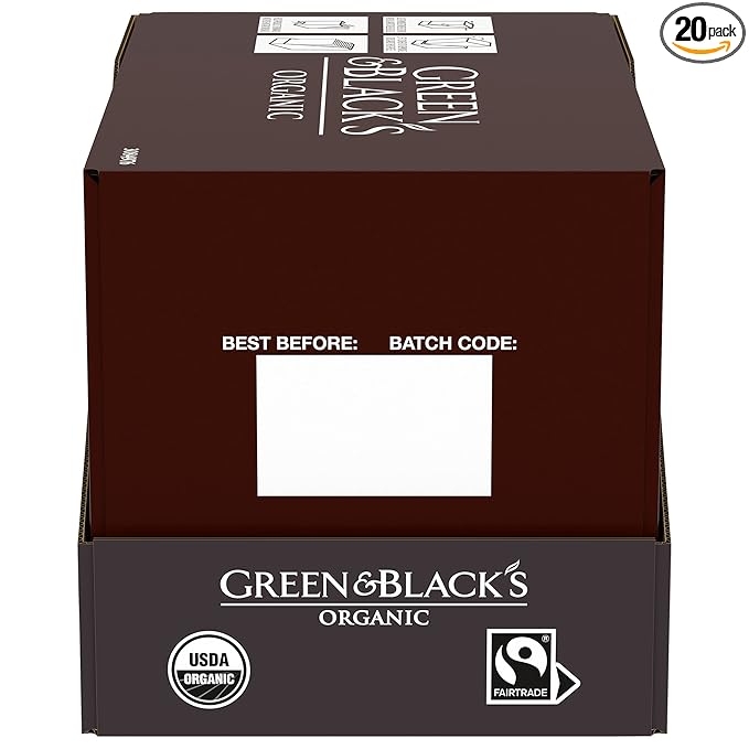 Green &amp Black's Organic Dark Chocolate Bar 70% Cacao 20 - 1.2 oz Bars