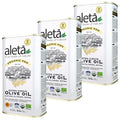 Aleta Single Estate Organic Extra Virgin Olive Oil Greek EVOO Unfiltered and Unrefined Rich in Polyphenol Kosher 33.8 oz (1 LT) Pack of 3
