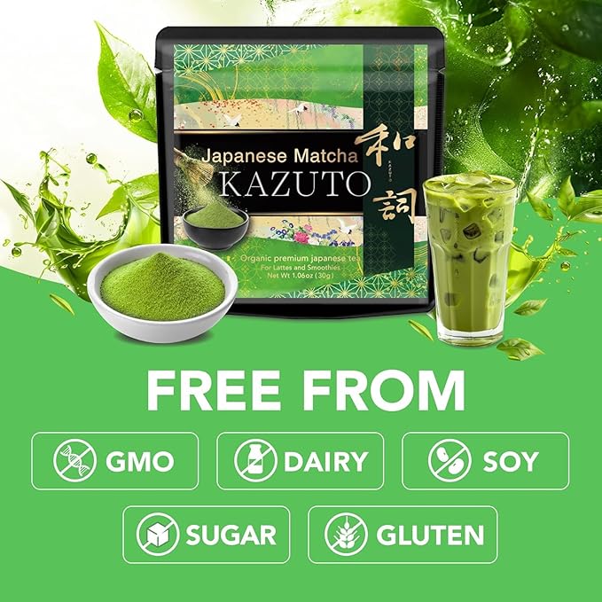 Kazuto Classic Ceremonial Grade Matcha Green Tea Powder - Premium First Harvest Single Origin USDA Organic Gluten-Free Vegan 100% Pure Unsweetened No Additives from Shizuoka (1.06oz Classic)
