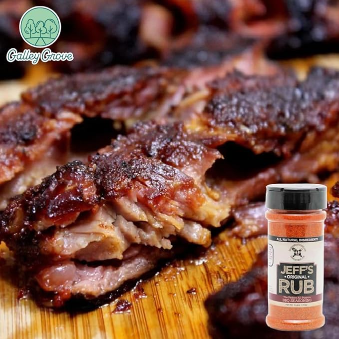 Jeff's Original Rub All-Purpose BBQ Seasoning 5.4 oz Bottle (2-Pack) Grill or Smoker - Pork Chicken Ribs Brisket Steak Seafood Vegetables - Bundle With Galley Grove Sugar-Free Breath Mints