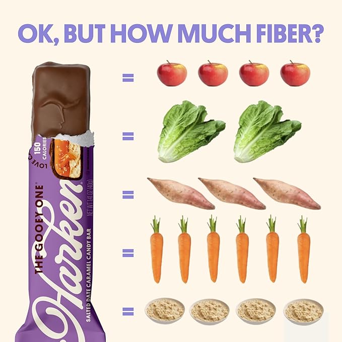 Harken Sweets The Gooey One Oat Milk Chocolate Candy Bars with Date Caramel Sweetened with Dates and No Sugar Added High Fiber Nut-Free Gluten-Free Plant-Based 12 Bars
