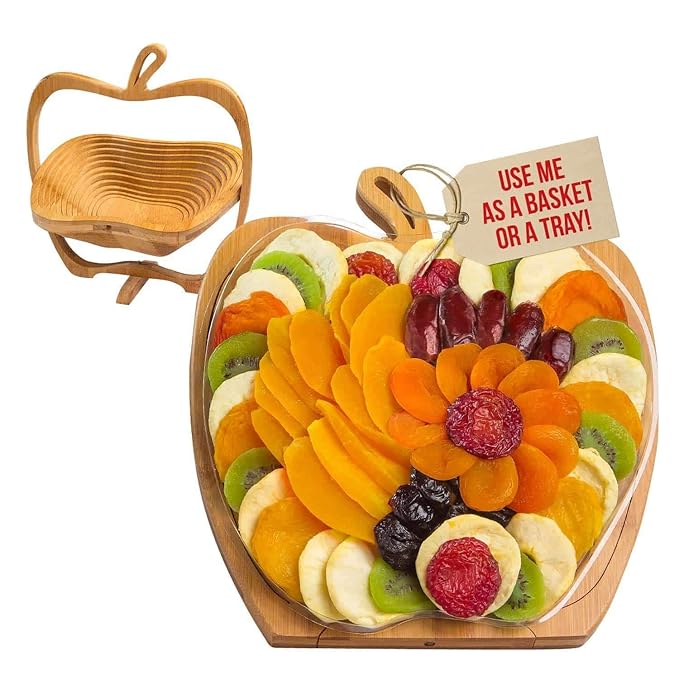 Dried Fruit Gift Basket - Healthy Gourmet Snack Box - Holiday Food Tray - Variety Snacks - Easter Birthday Sympathy Mom Dad Corporate Tray - Bonnie &amp Pop