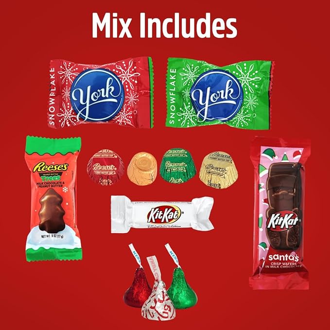 Christmas Chocolate Mix - 5lb Bulk Pack of Christmas Candy Individually Wrapped Ideal for Candy Stocking Stuffers Perfect Chocolate Candy for Chocolate Lovers.