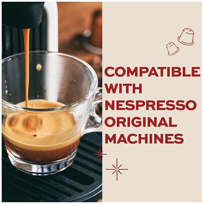 Kimbo Espresso 100% Arabica Single Serve Compatible Coffee Capsules - Blended and Roasted in Italy - A Dark Roast with a Lingering Dark Chocolate Flavor 30 Count