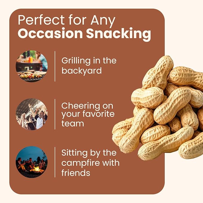 Wellsley Farms Unsalted Roasted In-Shell Peanuts USA Grown Whole with Shell Non-GMO Low Sodium Cholesterol-Free Shell-Cracking Snack for Game Day BBQ &amp Travel 5 lb Bag