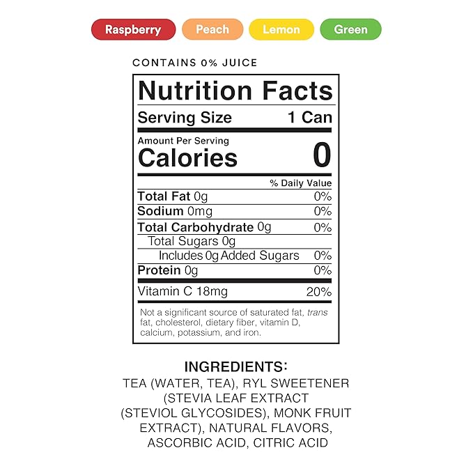 Ryl Iced Tea Variety Pack Antioxidant Superblend No Artificial Ingredients 16.0 Fl Oz (12-Pack)