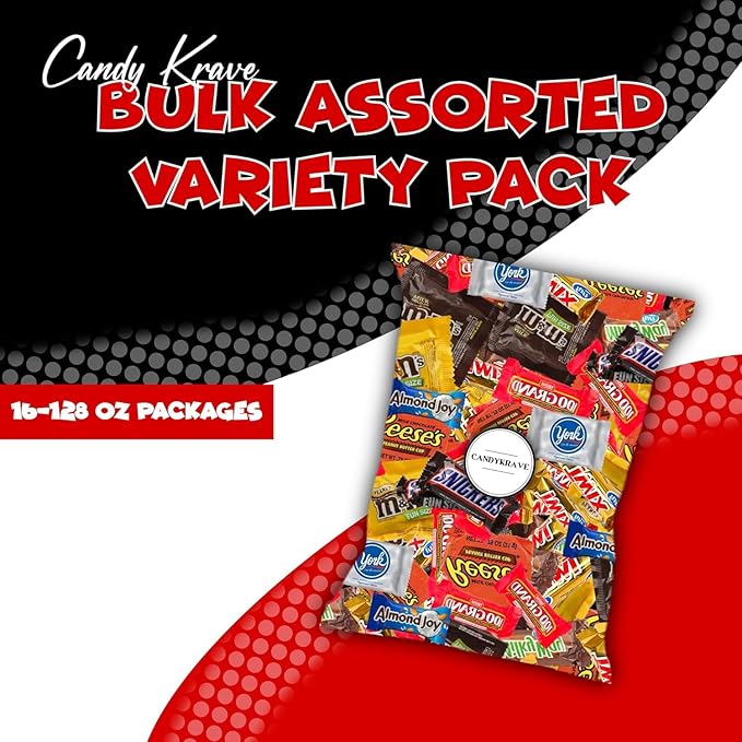 CandyKrave Assorted Chocolate Candy Variety Pack - 2 lbs Fun Size Chocolate Assortment - Individually Wrapped Bulk Chocolate Candy Mix - Delicious Sweets for Kids Adults Pantry Office &amp Birthda