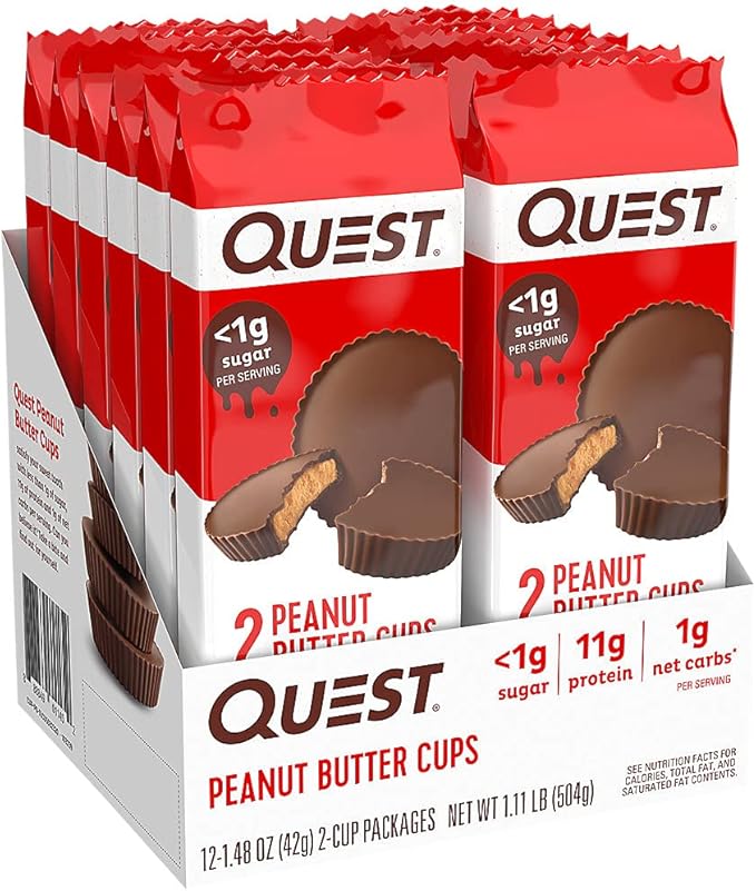 Quest Nutrition High Protein Peanut Butter Cups 12 Count and Atkins Peanut Butter Protein Wafer Crisps 5 Count