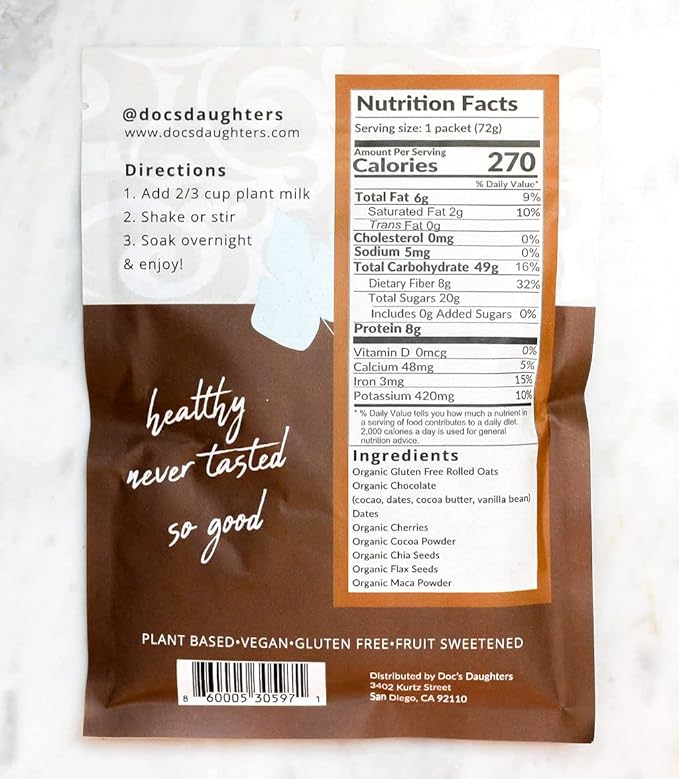 Doc's Daughters Superfood Overnight Oats - Brownie Batter (6 Pack)