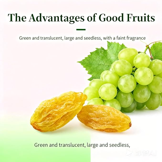 Seedless Green Raisins 100g - Soft Chewy Dried Fruit No Wash Needed Ready To Eat Snack For Baking Oatmeal Yogurt