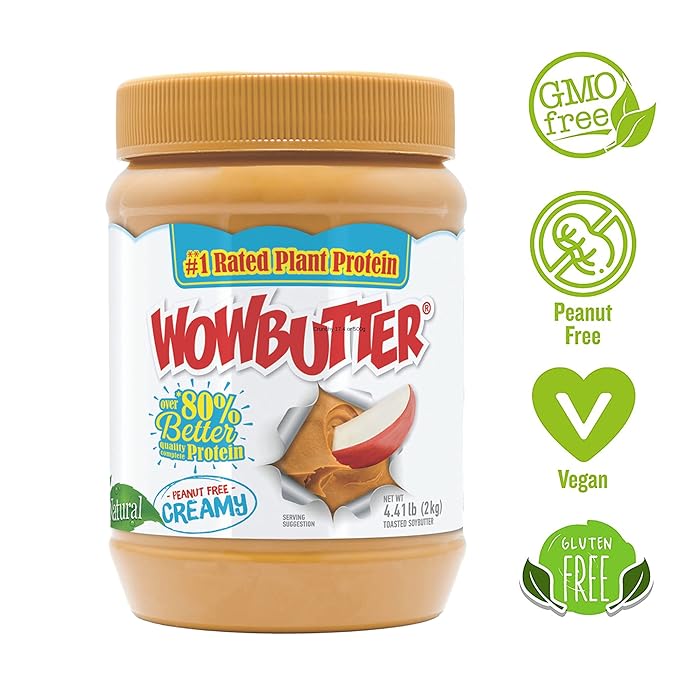 Wowbutter Natural Peanut Free Creamy 4.4lb Jars 2 Pack