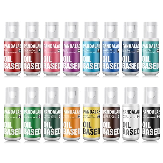 Oil Based Food Coloring Set for Chocolate - 16 colors Vibrant Edible Baking Food Dye for Chocolate Candy Melts Fondant Butter Meringues Cookie Icing Frosting Donut - 0.67 Fl.Oz Bottles