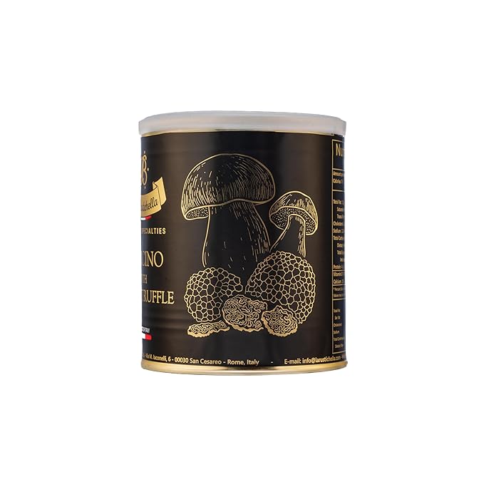La Rustichella - Sauce with Porcini Mushroom Cubes and Black Truffle - 100% Made in Italy | Vegan Gluten-Free Cholesterol-Free (265 oz - 750gr)