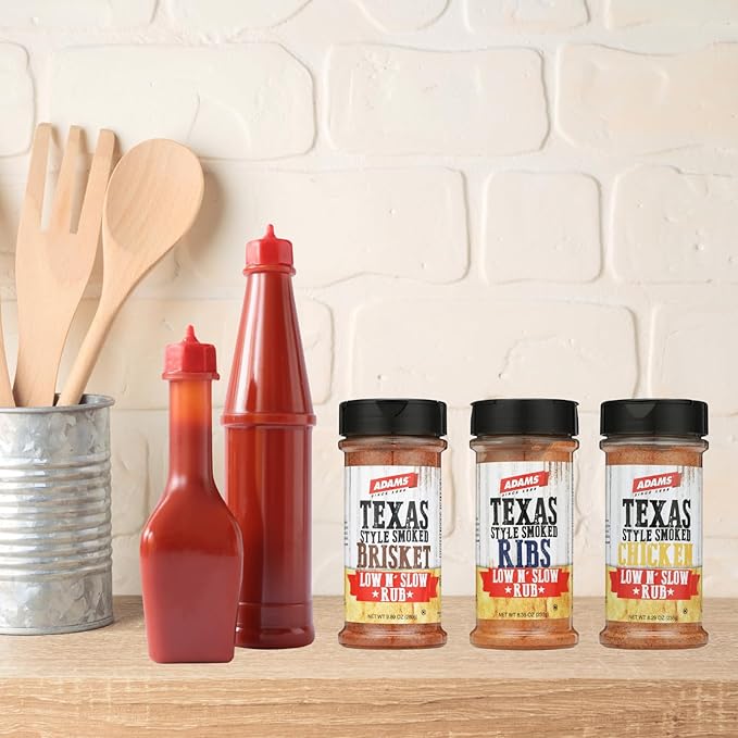 Adams Texas Style Smoked Brisket Low N’ Slow Rub 9.89 Ounce Bottle (Pack of 3)