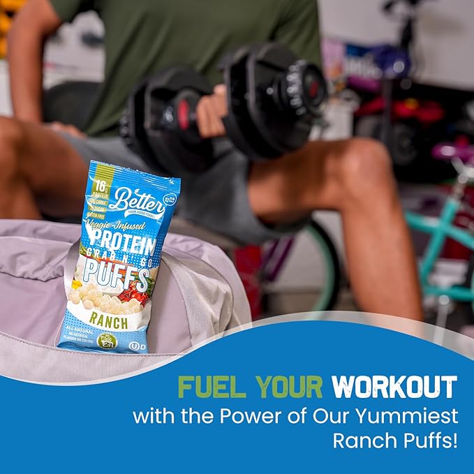 Better Than Good Keto Ranch 16g Protein Puffs | Healthy Savory Snacks Gluten-Free Low Carb kids &amp Diabetic-Friendly Snack No Artificial Flavours | 2 Servings of Fruits &amp Veggies (Pack of 1