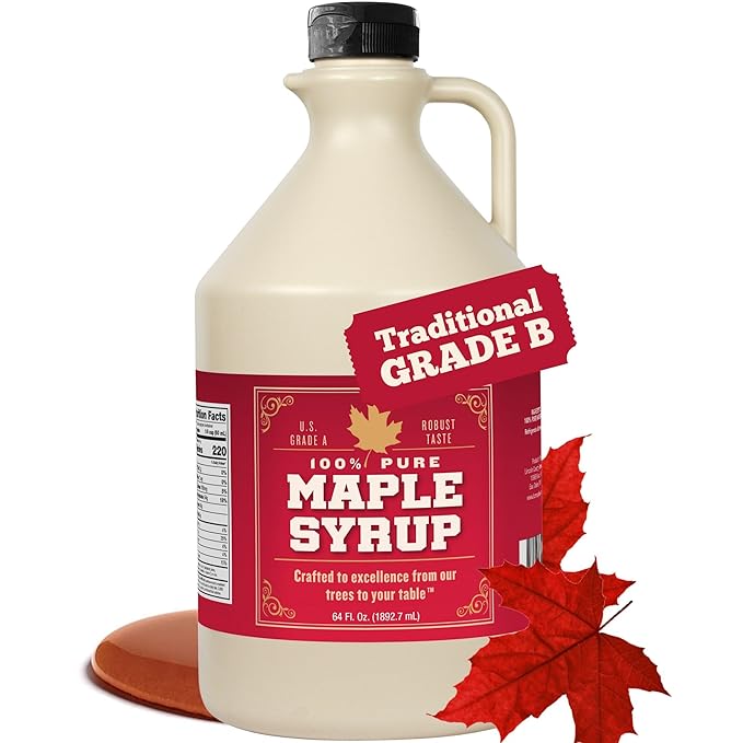 Lincoln County Reserve Grade B Maple Syrup 64 Oz Half Gallon Jug – 100% Pure (Now Grade A Dark) – Bold Robust Flavor – Artisan Gift – USA-Made Breakfast Topping