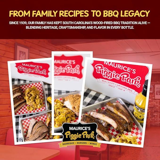 Maurice's Barbeque Grill Variety Set - Southern Gold® BBQ Sauce Barbeque Seasoning &amp Rub Vinegar BBQ Sauce &amp Hickory Red Barbecue