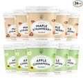 Mylk Labs Protein Oatmeal Cups Variety Pack – Apple Cinnamon Maple Strawberry - Low Sugar Breakfast – Quick &amp Easy Instant Oatmeal Nut Free Gluten Free (24 Pack)