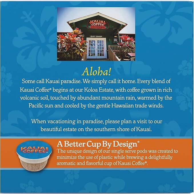 Kauai Coffee Single-Serve Pods Island Sunrise Mild Roast - Arabica Coffee from Hawaii’s Largest Coffee Grower Compatible with Keurig K-Cup Brewers - 12 Count (Pack of 6)