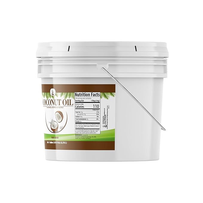 Pure Original Ingredients Coconut Oil (1 Gallon) Always Pure Refined &amp Filtered Deodorized No Coconut Flavor or Scent