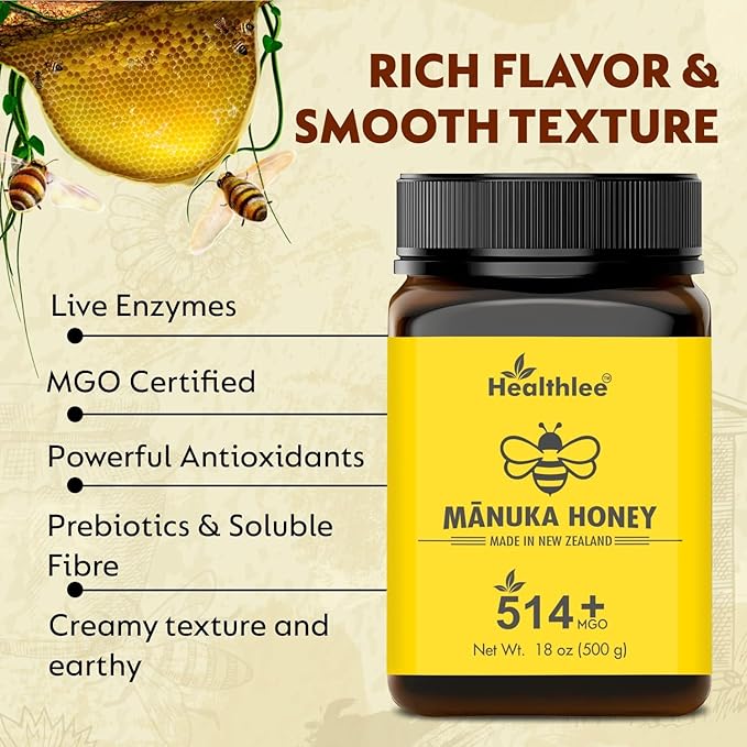Manuka honey 514+ MGO | Manuka Honey New Zealand | Monofloral | (18 oz) /500 gm