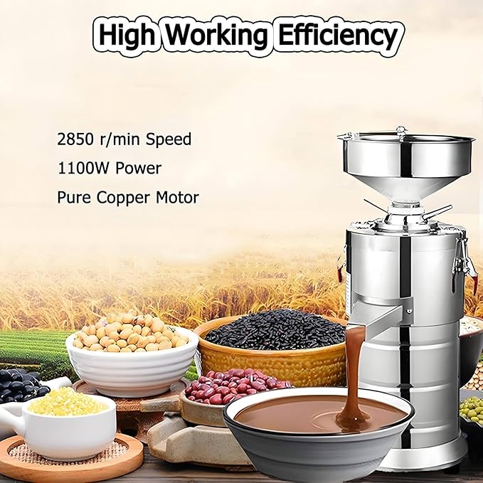 1100W High Efficiency Peanut Butter Maker 2850r/min Multifunctional Nut Butter Grinder &amp Sesame Paste Machine Easy to Clean Quiet Operation 15Kg/H for Home Kitchen Use