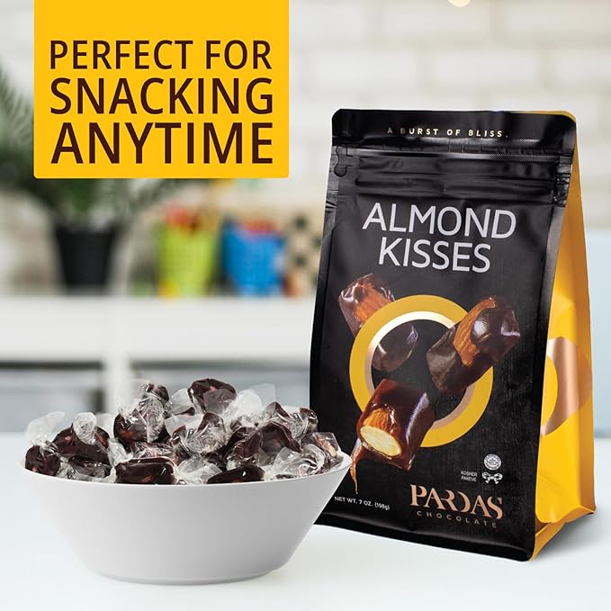 Almond Chocolate Kisses 7oz 2 Pack of Chocolate Ideal for Satisfying your Sweet Cravings Sharing with Family and Friends Perfect Chocolates for Gifting on Special Occasions