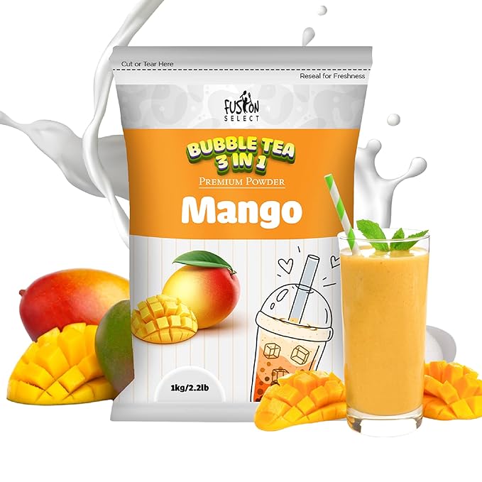 Fusion Select 2.2lb Tea Powder Mango Flavored-3-in-1 Drink Powder with Cream &amp Sugar - Instant Pre-Mixed Beverage for Hot or Cold Blends or Yummy Frappes (Mango)