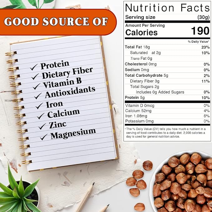 Presto Sales Large Shelled Hazelnuts Raw (AKA Filberts) 16 oz. | Non-GMO Natural Healthy Protein Snack | Keto/Paleo Friendly | Resealable 1 lb bag
