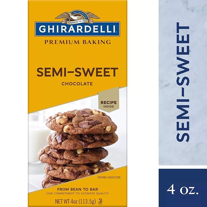 Ghirardelli Chocolate Baking Bar Semi-Sweet Chocolate 4-Ounce Bars (Pack of 6)