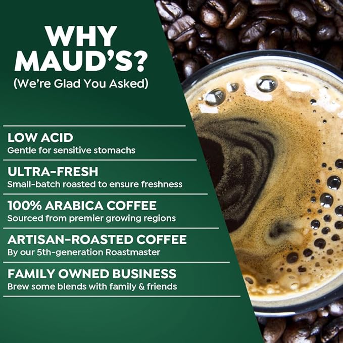 Maud's Organic Mexican Coffee Pods 50 ct Single Origin Mexican Medium Roast Coffee in Single Serve Pods – 100% Arabica Coffee Compatible with Keurig K Cups Maker