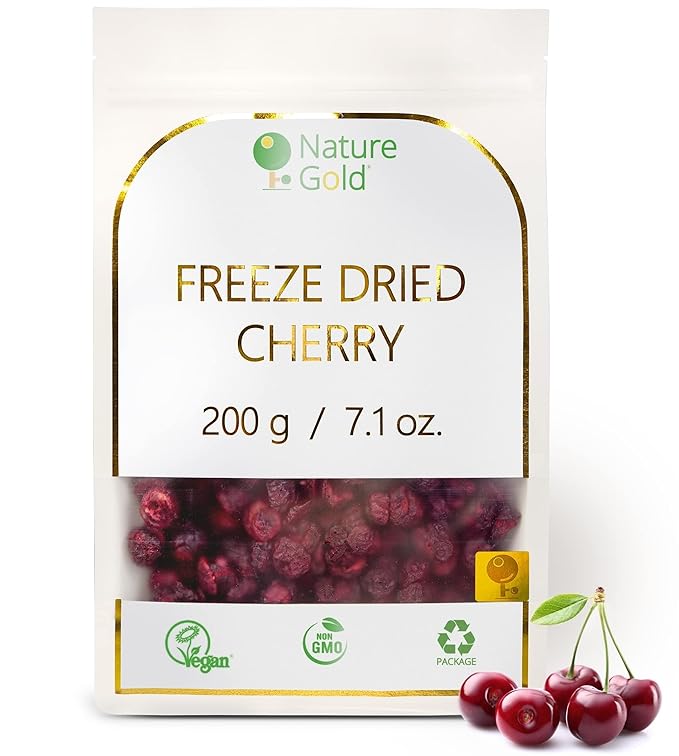 CHERRY Freeze Dried Slices | 200g - 7.1oz | 100% Natural &amp Vegan | No-GMO | Without Sugar and Any Additions ~*~