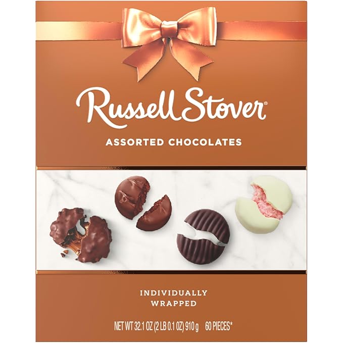 RUSSELL STOVER Assorted Milk &amp Dark Chocolate Candy Gift Box 32.1 oz.