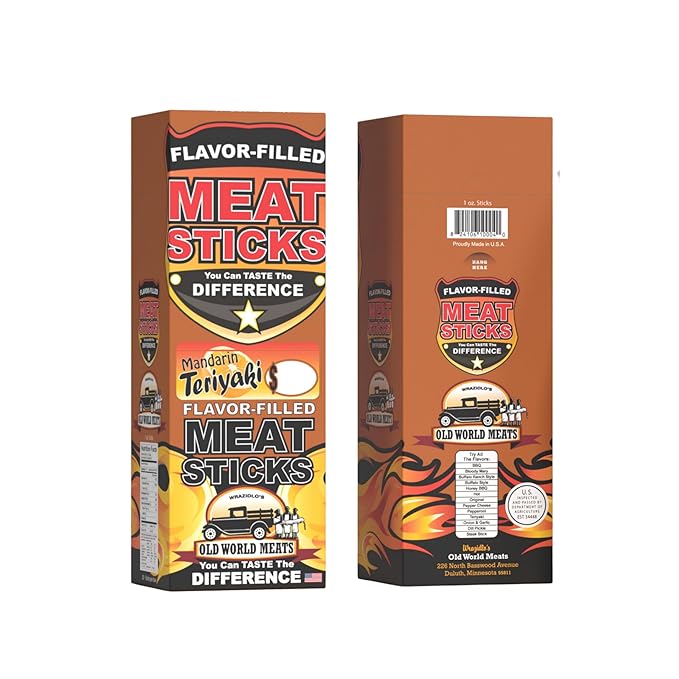 Old World Meats Meat Sticks 110 Calories Keto Low Carb 1g Sugar Fuelings 20 Pack 1 ounce sticks (Mandarin Teriyaki)