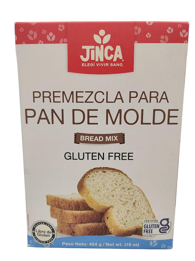 Jinca Gluten-Free Bread Mix Rice &amp Cassava Flour Blend Vegan Dairy-Free Soy-Free No Sugar Added Easy Homemade Sandwich Loaf Mix 16 oz (454g)