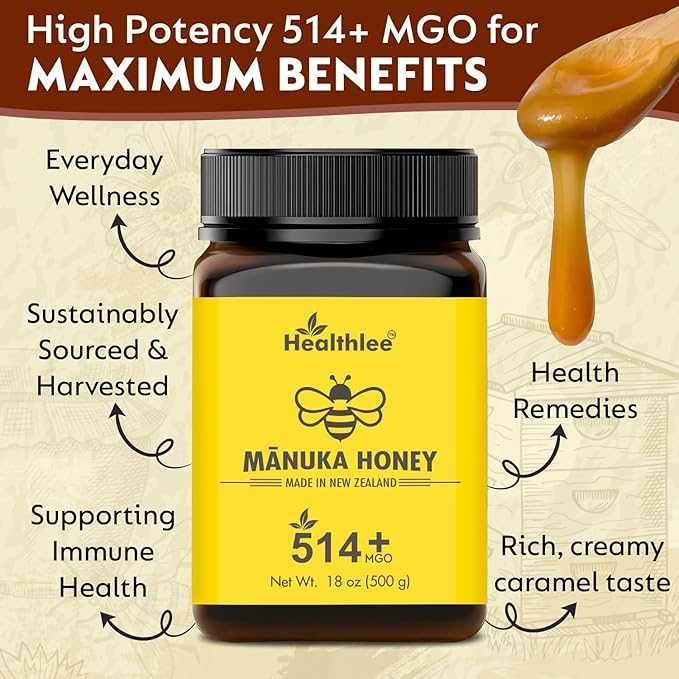 Manuka honey 514+ MGO | Manuka Honey New Zealand | Monofloral | (18 oz) /500 gm